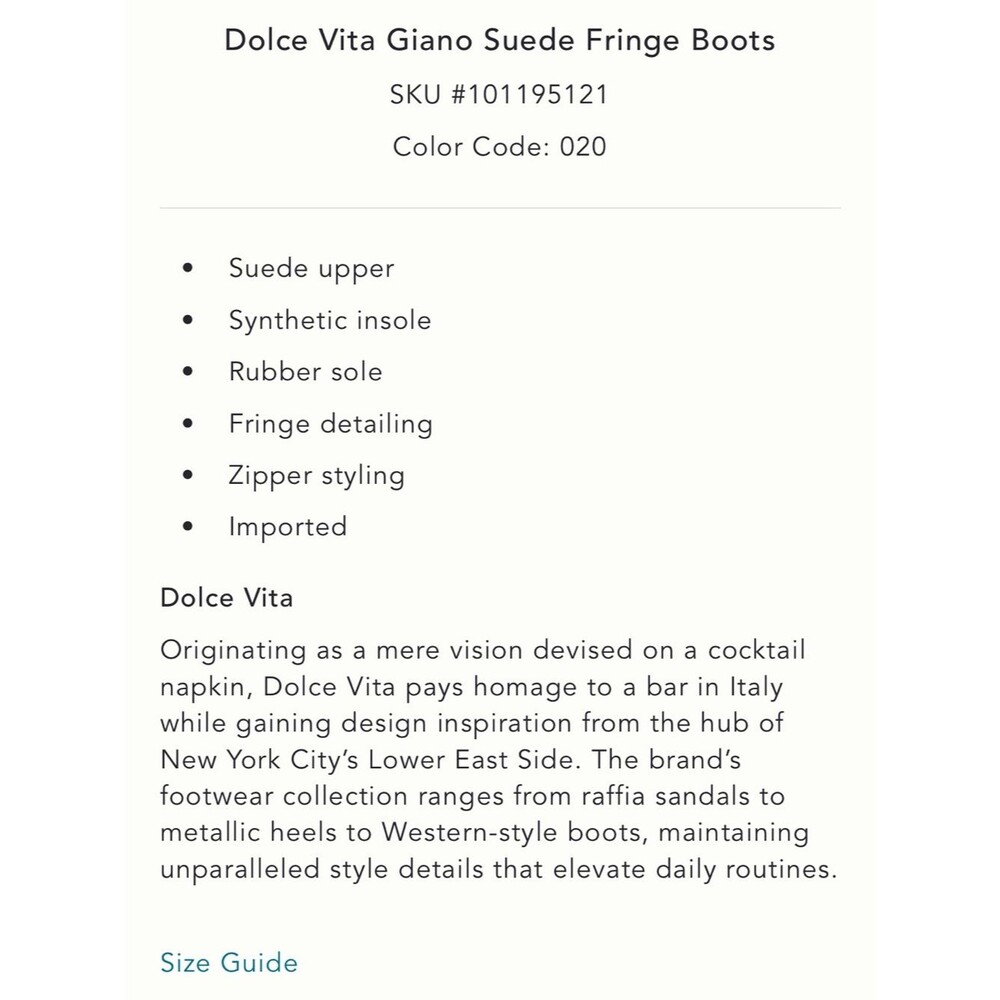 Anthropologie Dolce Vita Giano Suede Fringe Boots - Picture 4 of 4